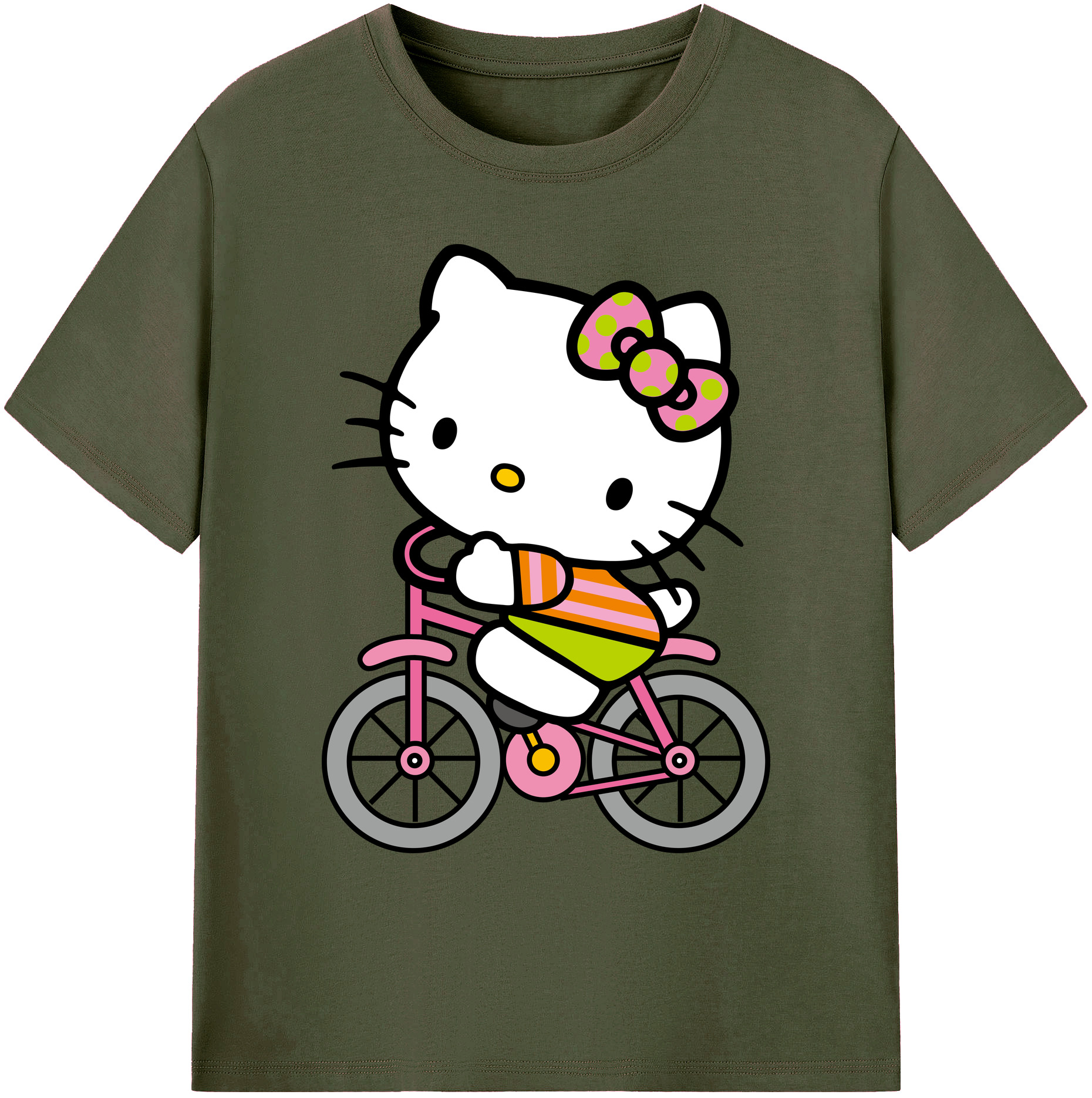 （画像用） Hello Kitty ハローキティ 綿100％ メンズ半袖Tシャツ｜肌触りやわらか＆通気性